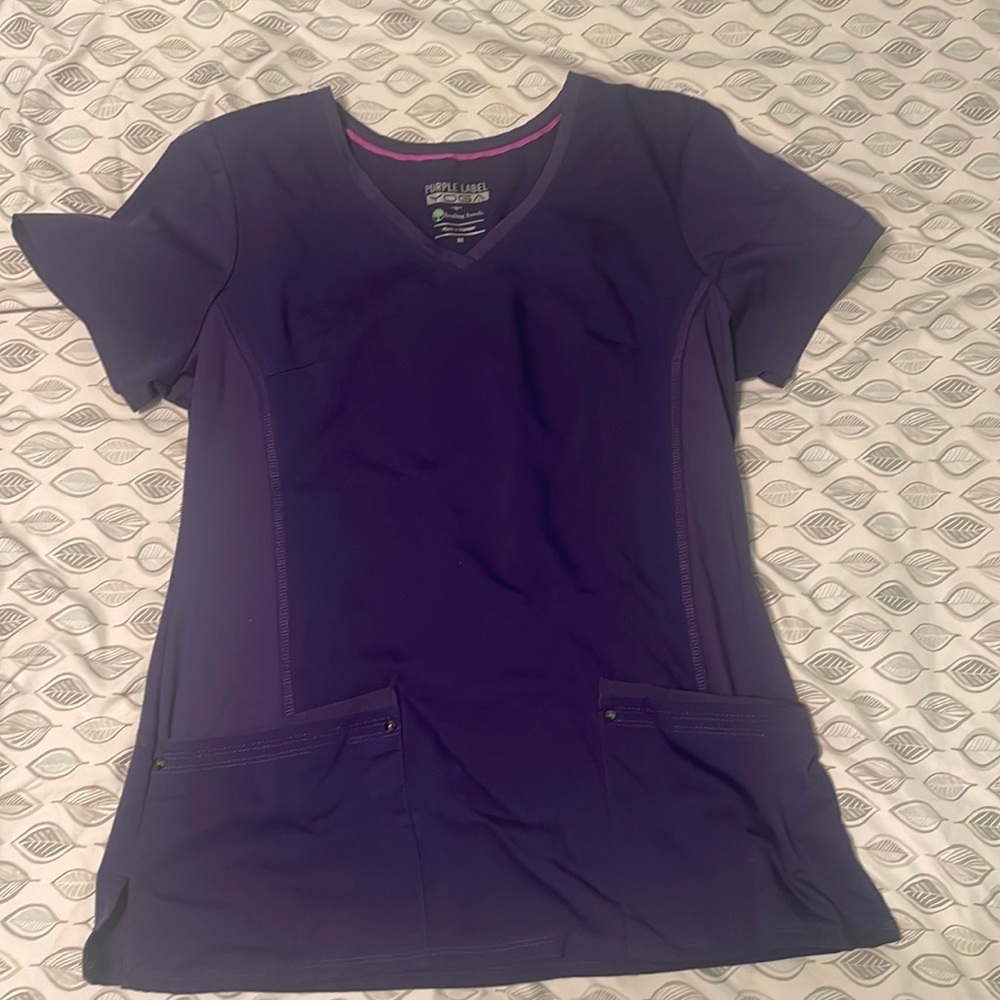 Purple label yoga scrub top size medium